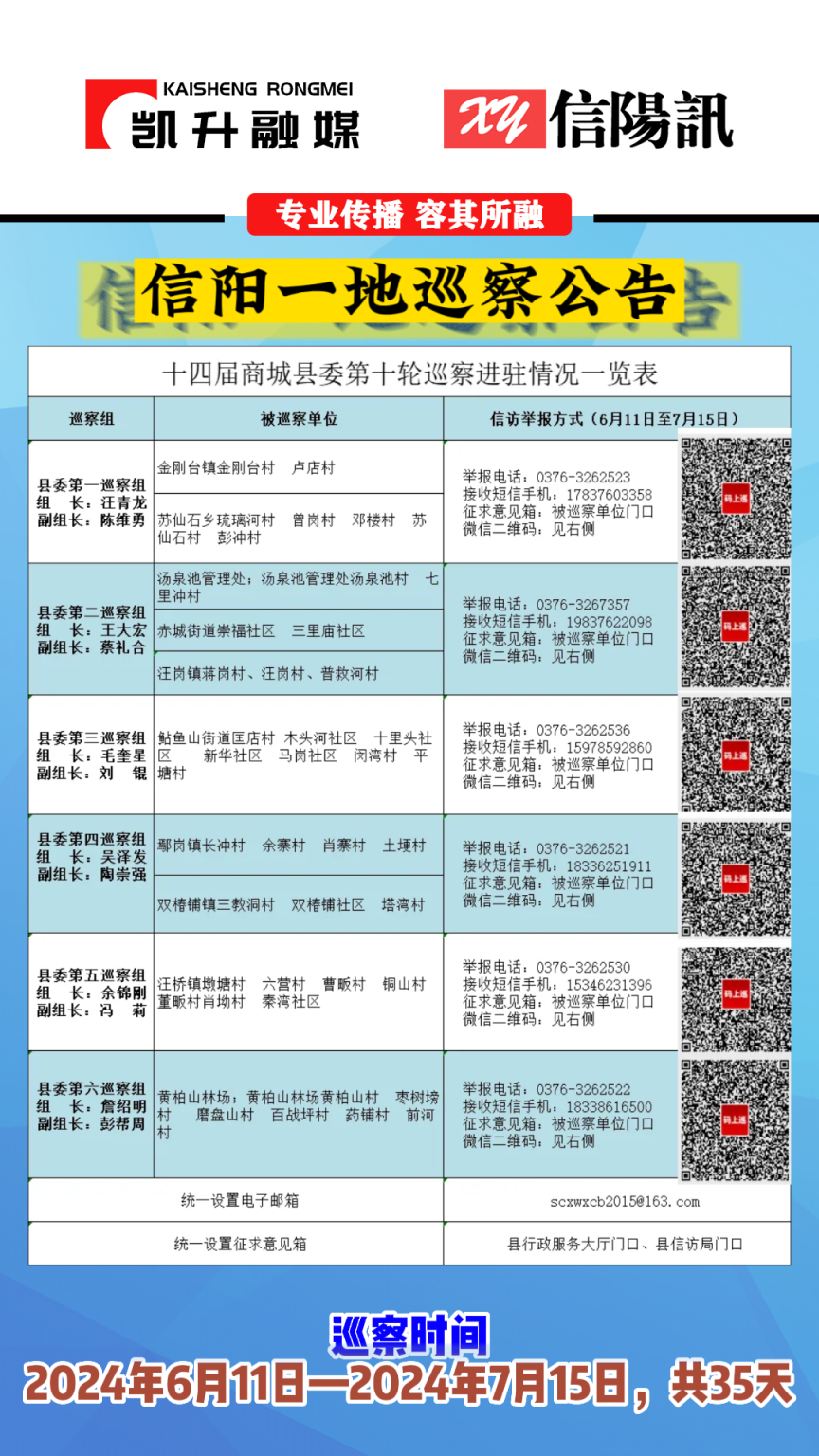 巡 察 公 告 #巡察组来了 #信阳